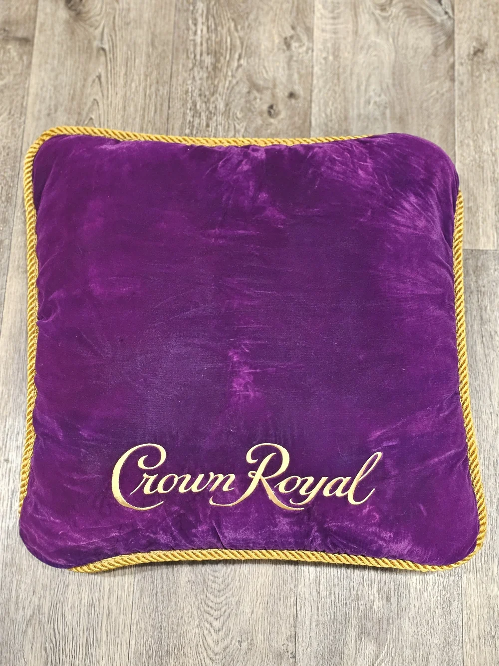 Crown Royal Purple Velvet Gold Trim Pillow Retro Decor Vintage Collectible